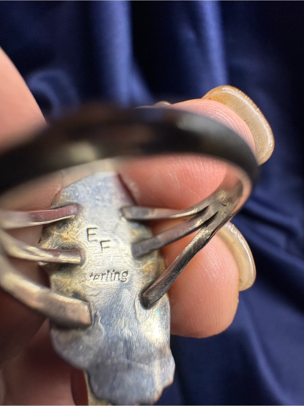 Ring Abalone Native American Signed Artisan 925 Sterling Silver - Picture 8 of 11